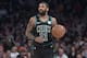 Boston Celtics guard Kyrie Irving handles the ball during the second half of an NBA basketball game against the New York Knicks, Friday, Feb. 1, 2019, at Madison Square Garden in New York. The Celtics won 113-99. (AP Photo/Mary Altaffer)