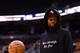 TORONTO, ON - JUNE 1: Kevin Durant of the Golden State Warriors during practice and media availability as part of the 2019 NBA Finals on June 01, 2019 at Scotiabank Arena in Toronto, Ontario, Canada. NOTE TO USER: User expressly acknowledges and agrees that, by downloading and or using this photograph, User is consenting to the terms and conditions of the Getty Images License Agreement. Mandatory Copyright Notice: Copyright 2019 NBAE (Photo by Noah Graham/NBAE via Getty Images)