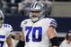 Dallas Cowboys guard Zack Martin (70) walks onto the field during an NFC wild-card NFL football game against the Seattle Seahawks in Arlington, Texas, Saturday, Jan. 5, 2019.(AP Photo/Michael Ainsworth)