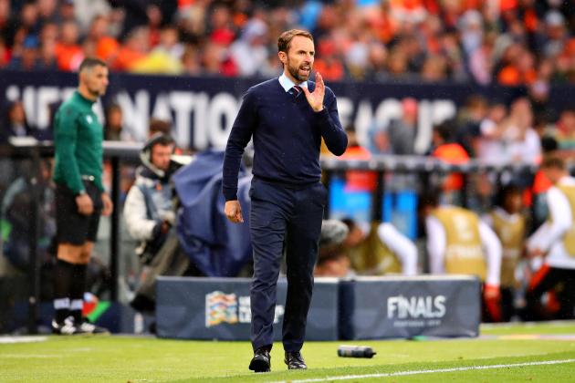 GUIMARAES, PORTUGAL - JUNE 06: Head Coach of England Gareth Southgate looks on during the UEFA Nations League Semi-Final match between the Netherlands and England at Estadio D. Afonso Henriques on June 06, 2019 in Guimaraes, Portugal. (Photo by Chris Brunskill/Fantasista/Getty Images)