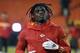 Kansas City Chiefs wide receiver Tyreek Hill (10) warms up before an NFL football game against the Los Angeles Chargers in Kansas City, Mo., Thursday, Dec. 13, 2018. (AP Photo/Ed Zurga)