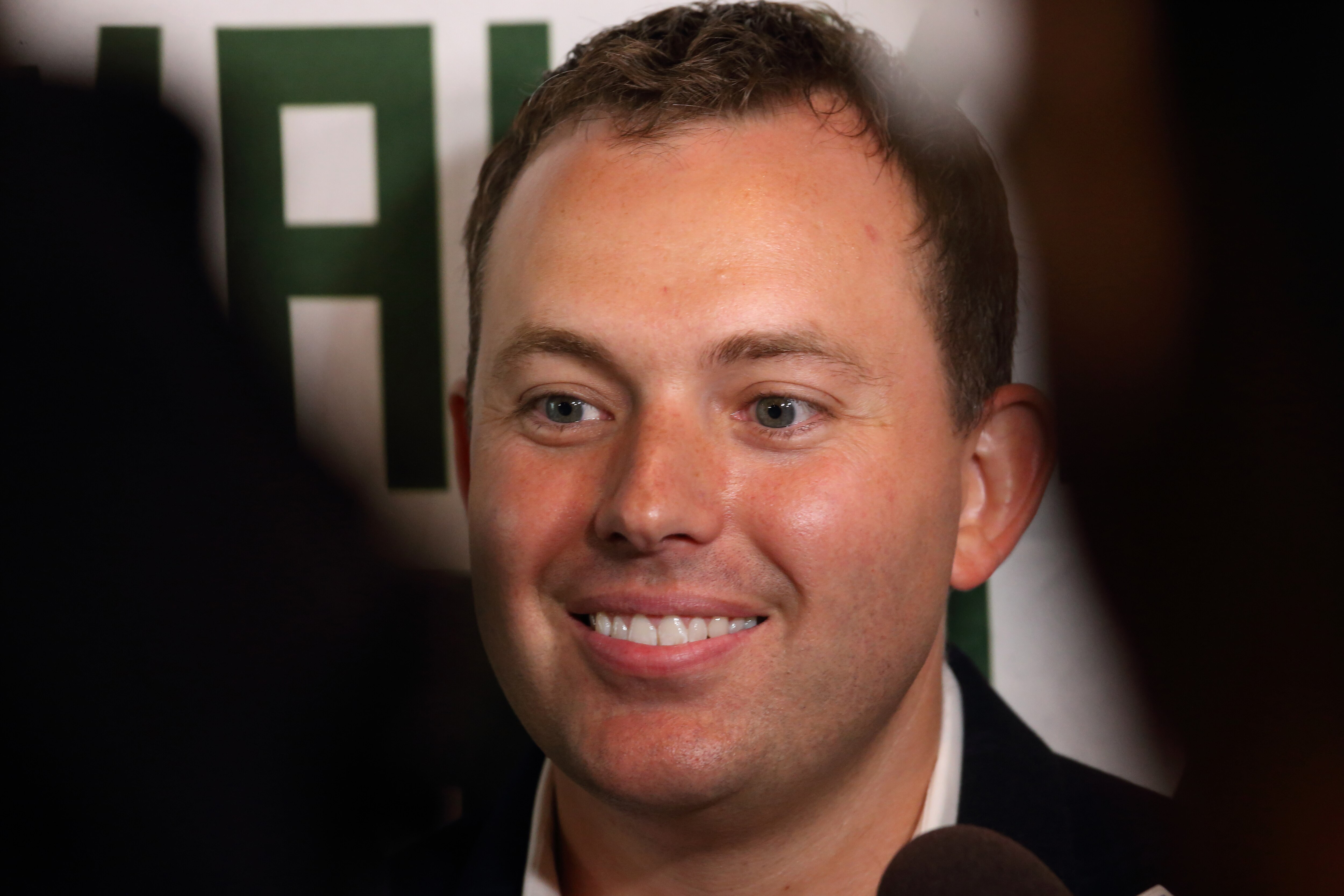 MILWAUKEE, WI - JUNE 19:  Jon Horst speaks to the media as the Milwaukee Bucks new General Manager on June 19, 2017 at the Milwaukee Bucks Schlitz Park Offices in Milwaukee, Wisconsin. NOTE TO USER:  User expressly acknowledges and agrees that, by downloading and or using this Photograph, user is consenting to the terms and conditions of the Getty Images License Agreement.  Mandatory Copyright Notice:  Copyright 2017 NBAE (Photo by Gary Dineen/NBAE via Getty Images)