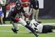 Houston Texans wide receiver DeAndre Hopkins (10) runs past Jacksonville Jaguars middle linebacker Myles Jack (44) after making a catch during the first half of an NFL football game, Sunday, Dec. 30, 2018, in Houston. (AP Photo/David J. Phillip)