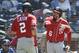SAN DIEGO, CA - JUNE 9: Adam Eaton #2 of the Washington Nationals, left,, is congratulated by Anthony Rendon #6 after hitting a solo home run during the eighth inning of a baseball game against the San Diego Padres at Petco Park June 9, 2019 in San Diego, California. (Photo by Denis Poroy/Getty Images)