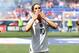 HARRISON, NEW JERSEY - MAY 26: Carli Lloyd #10 of the United States salutes the fans after the match against Mexico at Red Bull Arena on May 26, 2019 in Harrison, New Jersey. (Photo by Elsa/Getty Images)