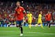 MADRID, SPAIN - JUNE 10: Sergio Ramos of Spain celebrates scoring during the 2020 UEFA European Championships group F match between Spain and Sweden at Bernabeu on June 10, 2019 in Madrid, Spain. (Photo by David Ramos/Getty Images)