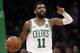 Boston Celtics' Kyrie Irving during the second quarter of an NBA basketball game against the Indiana Pacers Friday, March 29, 2019, in Boston. (AP Photo/Winslow Townson)