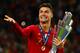 PORTO, PORTUGAL - JUNE 09: Cristiano Ronaldo of Portugal celebrates with the trophy following the UEFA Nations League Final between Portugal and the Netherlands at Estadio do Dragao on June 09, 2019 in Porto, Portugal. (Photo by Chris Brunskill/Fantasista/Getty Images)