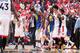 TORONTO, CANADA - JUNE 10: Kevin Durant #35 of the Golden State Warriors is assisted off court after injuring his leg against the Toronto Raptors during Game Five of the NBA Finals on June 10, 2019 at Scotiabank Arena in Toronto, Ontario, Canada. NOTE TO USER: User expressly acknowledges and agrees that, by downloading and/or using this photograph, user is consenting to the terms and conditions of the Getty Images License Agreement. Mandatory Copyright Notice: Copyright 2019 NBAE (Photo by Nathaniel S. Butler/NBAE via Getty Images)