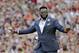 FILE - In this June 23, 2017, file photo, Boston Red Sox baseball great David Ortiz waves to fans at Fenway Park in Boston as the team retires his number