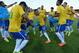 AVIGNON, FRANCE - JUNE 01: Auro of Brazil leads the celebrations as Brazil celebrate their victory during the Final of the Toulon Tournament between France and Brazil at the Parc des Sports Avignon on June 1, 2014 in Avignon, France. (Photo by Christopher Lee/Getty Images)