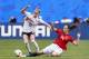 VALENCIENNES, FRANCE - JUNE 12: Virginia Torrecilla Reyes of Spain tackles Giulia Gwinn during the 2019 FIFA Women's World Cup France group B match between Germany and Spain at Stade du Hainaut on June 12, 2019 in Valenciennes, France. (Photo by Quality Sport Images/Getty Images)