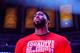 LOS ANGELES, CA - FEBRUARY 27: Anthony Davis #23 of the New Orleans Pelicans stands for the national anthem before the game against the Los Angeles Lakers on February 27, 2019 at STAPLES Center in Los Angeles, California. NOTE TO USER: User expressly acknowledges and agrees that, by downloading and/or using this Photograph, user is consenting to the terms and conditions of the Getty Images License Agreement. Mandatory Copyright Notice: Copyright 2019 NBAE (Photo by Andrew D. Bernstein/NBAE via Getty Images)