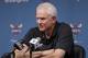 Charlotte Hornets general manager Mitch Kupchak speaks to the media during a news conference for the NBA basketball team in Charlotte, N.C., Friday, April 12, 2019. (AP Photo/Chuck Burton)