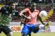 Costa Rica's Joel Campbell (R) vies for the ball with Jamaica's Alvas Powell, during their international friendly football match at the National stadium in San Jose, on March 26, 2019. (Photo by Ezequiel BECERRA / AFP) (Photo credit should read EZEQUIEL BECERRA/AFP/Getty Images)