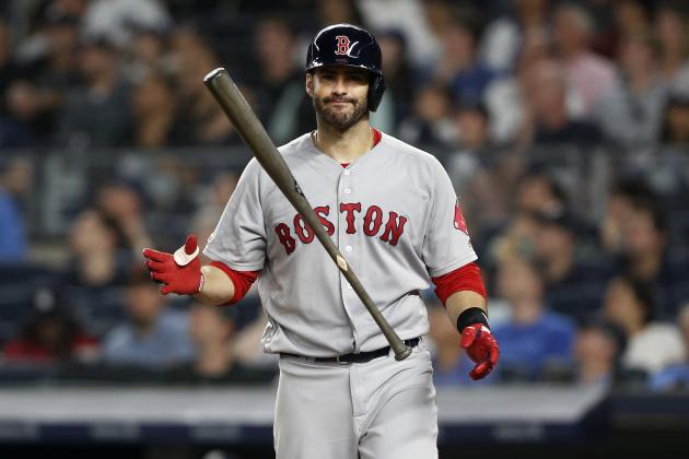 NEW YORK, NEW YORK - JUNE 02:   J.D. Martinez #28 of the Boston Red Sox in action against the New York Yankees at Yankee Stadium on June 02, 2019 in New York City. The Red Sox defeated the Yankees 8-5. (Photo by Jim McIsaac/Getty Images)