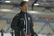 ADVANCE FOR USE SATURDAY, OCT. 10 - San Diego Gulls coach Dallas Eakins watches during hockey practice, Thursday, Oct. 8, 2015, in San Diego. Less than a year removed from being fired in mid-season by the Edmonton Oilers, Eakins professes not to be in a rush to get back to the NHL as he begins to develop the top farm team for the Anaheim Ducks, who play just 90 minutes up the freeway. (AP Photo/Lenny Ignelzi)