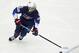 Jack Hughes of the US controls the puck during the Ice Hockey World Championships group A match between the United States and Finland at the Steel Arena in Kosice, Slovakia, Monday, May 13, 2019. (AP Photo/Petr David Josek)