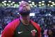 Miami Heat guard Dwyane Wade looks across the court after the National Anthem before the final NBA basketball game of his career, Wednesday, April 10, 2019, against the Brooklyn Nets in New York. (AP Photo/Kathy Willens)