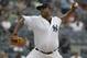 New York Yankees starting pitcher CC Sabathia throws during the first inning of a baseball game against the Tampa Bay Rays at Yankee Stadium, Wednesday, June 19, 2019, in New York. (AP Photo/Seth Wenig)