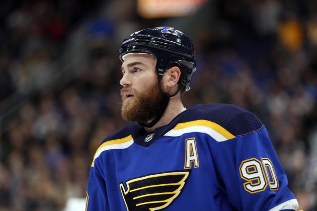 St. Louis Blues' Ryan O'Reilly is seen during the first period of an NHL hockey game against the Nashville Predators Friday, Nov. 23, 2018, in St. Louis. (AP Photo/Jeff Roberson)