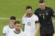 Argentina's Lionel Messi, center, reacts at the end of Copa America Group B soccer match against Paraguay at Mineirao stadium in Belo Horizonte, Brazil, Wednesday, June 19, 2019. (AP Photo/Ricardo Mazalan)