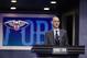 NBA Commissioner Adam Silver announces the New Orleans Pelicans' selection of Duke's Zion Williamson with the first pick in the NBA basketball draft Thursday, June 20, 2019, in New York. (AP Photo/Julio Cortez)