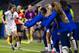 LE HAVRE, FRANCE - JUNE 20: Tobin Heath of United States (L) celebrating her goal with her teammates during the 2019 FIFA Women's World Cup France group F match between Sweden and USA at on June 20, 2019 in Le Havre, France. (Photo by Marcio Machado/Getty Images)