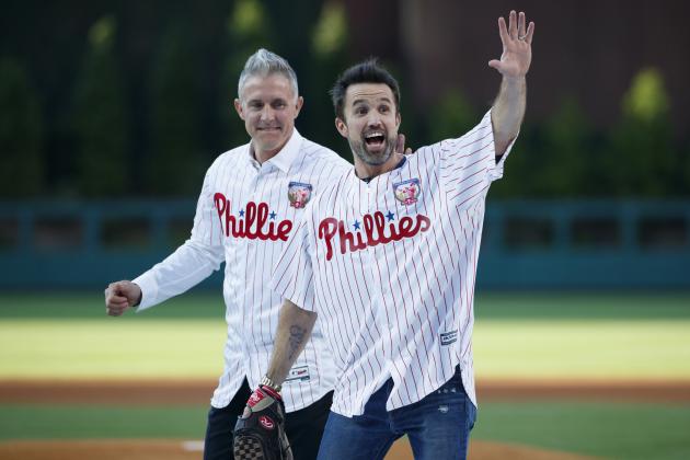 Actor Rob McElhenney, right, one of the creators of