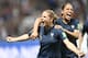 France's forward Eugenie Le Sommer celebrates after scoring a goal during the France 2019 Women's World Cup Group A football match between France and Norway, on June 12, 2019, at the Nice Stadium in Nice, southeastern France. (Photo by CHRISTOPHE SIMON / AFP) (Photo credit should read CHRISTOPHE SIMON/AFP/Getty Images)