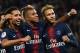 Paris Saint-Germain's French forward Kylian Mbappe (C) celebrates with Paris Saint-Germain's Brazilian forward Neymar (R) and Paris Saint-Germain's Brazilian defender Marquinhos after he scored a goal during the French L1 football match between Paris Saint-Germain (PSG) and Olympique de Lyon (OL) on October 7, 2018 at the Parc des Princes stadium in Paris. (Photo by Anne-Christine POUJOULAT / AFP) (Photo credit should read ANNE-CHRISTINE POUJOULAT/AFP/Getty Images)