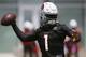 Arizona Cardinals rookie quarterback Kyler Murray throws a pass during an agility drill at the team's NFL football training facility Tuesday, June 11, 2019, in Tempe, Ariz. (AP Photo/Ross D. Franklin)