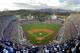 LOS ANGELES, CA - APRIL 21: General view of Dodger Stadium during the game between the Los Angeles Dodgers and the Washington Nationals on April 21, 2018 in Los Angeles, California. (Photo by Jayne Kamin-Oncea/Getty Images)