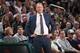 MILWAUKEE, WI - MAY 23: Head Coach Mike Budenholzer of the Milwaukee Bucks looks on against the Toronto Raptors during Game Five of the Eastern Conference Finals on May 23, 2019 at the Fiserv Forum in Milwaukee, Wisconsin. NOTE TO USER: User expressly acknowledges and agrees that, by downloading and/or using this photograph, user is consenting to the terms and conditions of the Getty Images License Agreement. Mandatory Copyright Notice: Copyright 2019 NBAE (Photo by Gary Dineen/NBAE via Getty Images)