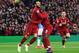 LIVERPOOL, ENGLAND - APRIL 26: Naby Keita of Liverpool (8) celebrates after scoring his team's first goal with Mohamed Salah during the Premier League match between Liverpool FC and Huddersfield Town at Anfield on April 26, 2019 in Liverpool, United Kingdom. (Photo by Michael Regan/Getty Images)