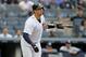 NEW YORK, NEW YORK - JUNE 19: Gary Sanchez #24 of the New York Yankees watches the flight of his first inning three run home run against the Tampa Bay Rays at Yankee Stadium on June 19, 2019 in New York City. (Photo by Jim McIsaac/Getty Images)