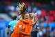 RENNES, FRANCE - JUNE 25: Lieke Martens of Netherlands celebrates scoring the opening goal with team mates during the 2019 FIFA Women's World Cup France Round Of 16 match between Netherlands and Japan at Roazhon Park on June 25, 2019 in Rennes, France. (Photo by Craig Mercer/MB Media/Getty Images)
