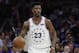Philadelphia 76ers' Jimmy Butler in action during the first half of Game 6 of a second-round NBA basketball playoff series against the Toronto Raptors, Thursday, May 9, 2019, in Philadelphia. 76ers won 112-101. (AP Photo/Chris Szagola)