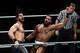 PARIS, FRANCE - MAY 19: Seth Rollins (L) in action vs Jinder Mahal during WWE Live AccorHotels Arena Popb Paris Bercy on May 19, 2018 in Paris, France. (Photo by Sylvain Lefevre/Getty Images)