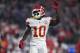 Kansas City Chiefs wide receiver Tyreek Hill in action during the second half of an NFL football game against the Los Angeles Rams, Monday, Nov. 19, 2018, in Los Angeles. (AP Photo/Kelvin Kuo)