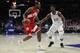 Toronto Raptors' Kawhi Leonard, left, in action against Philadelphia 76ers' Jimmy Butler, right, during the second half of Game 6 of a second-round NBA basketball playoff series, Thursday, May 9, 2019, in Philadelphia. 76ers won 112-101. (AP Photo/Chris Szagola)