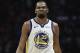 Golden State Warriors ahead Kevin Durant frowned after he scored during the second half in Game 6 of the first round NBA series of basketball playoffs against Los Angeles Clippers Friday, April 26, 2019 in Los Angeles. The wars won 129-110.
