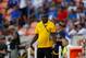 Jamaica's head coach Theodore Whitmore reacts to a call on the field during the CONCACAF Gold Cup Group C match against El Salvador on June 21, 2019 at BBVA Stadium in Houston, Texas. (Photo by AARON M. SPRECHER / AFP) (Photo credit should read AARON M. SPRECHER/AFP/Getty Images)