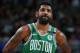 MILWAUKEE, WI - MAY 8: Kyrie Irving #11 of the Boston Celtics looks on during Game Five of the Eastern Conference Semifinals of the 2019 NBA Playoffs on May 8, 2019 at the Fiserv Forum in Milwaukee, Wisconsin. NOTE TO USER: User expressly acknowledges and agrees that, by downloading and/or using this photograph, user is consenting to the terms and conditions of the Getty Images License Agreement. Mandatory Copyright Notice: Copyright 2019 NBAE (Photo by Nathaniel S. Butler/NBAE via Getty Images)