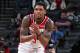 BROOKLYN, NY - FEBRUARY 27: Bradley Beal #3 of the Washington Wizards reacts during the game on February 27, 2019 at Barclays Center in Brooklyn, New York. NOTE TO USER: User expressly acknowledges and agrees that, by downloading and or using this Photograph, user is consenting to the terms and conditions of the Getty Images License Agreement. Mandatory Copyright Notice: Copyright 2019 NBAE (Photo by Nathaniel S. Butler/NBAE via Getty Images)