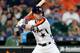 Houston Astros' Alex Bregman bats against the Seattle Mariners during the first inning of a baseball game Friday, June 28, 2019, in Houston. (AP Photo/David J. Phillip)