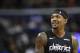 Washington Wizards guard Bradley Beal (3) reacts during the second half of an NBA basketball game against the Memphis Grizzlies, Saturday, March 16, 2019, in Washington. The Wizards won 135-128. (AP Photo/Nick Wass)
