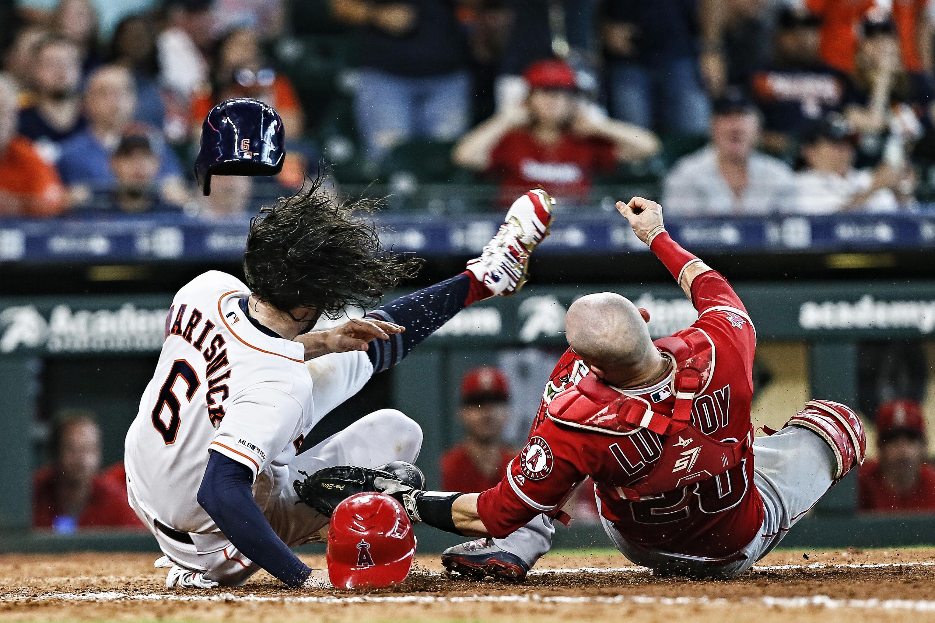 Angels' Jonathan Lucroy Hospitalized After Violent Collision with