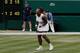 US player Serena Williams reacts after winning a game against US player Alison Riske during their women's singles quarter-final match on day eight of the 2019 Wimbledon Championships at The All England Lawn Tennis Club in Wimbledon, southwest London, on July 9, 2019. (Photo by Adrian DENNIS / AFP) / RESTRICTED TO EDITORIAL USE (Photo credit should read ADRIAN DENNIS/AFP/Getty Images)