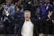 Golden State Warriors coach Steve Kerr reacts to a call during the second half of the team's NBA basketball game against the Minnesota Timberwolves, Friday March 29, 2019, in Minneapolis. Minnesota won 131-130 in overtime. (AP Photo/Stacy Bengs)